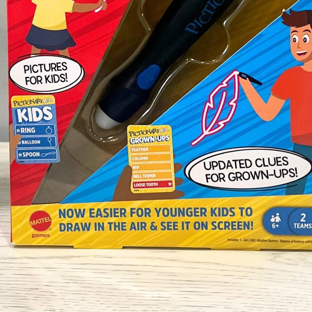 Pictionary Air Kids vs. Grown Ups Brand New Updated Clues Game Night Xmas Gift